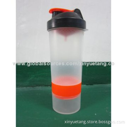 600mL Bodybuilding Shaker with Container for Powder, Made of PP and PENew